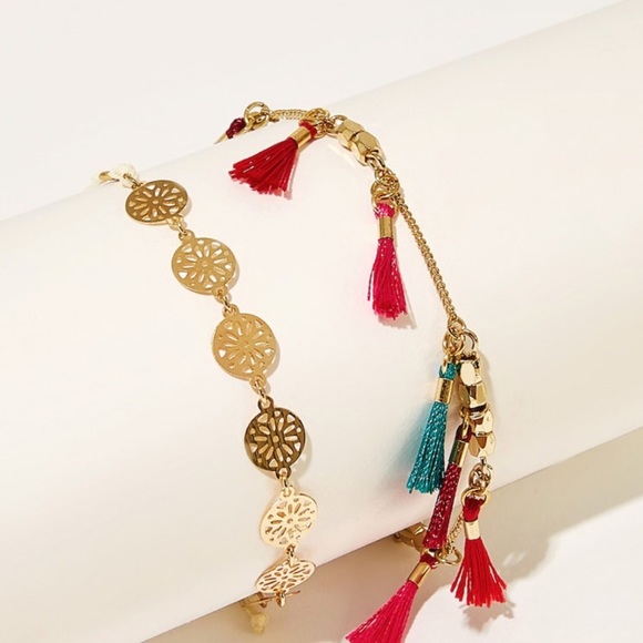 ‼️2 for $15‼️🔥 Boho 2 Layered ANKLET✨ - Picture 2 of 3